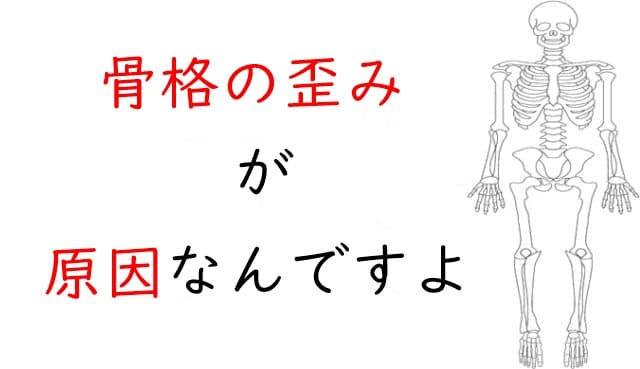 骨格の歪みが原因なんですよ