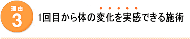 １回目から効果を実感できる施術